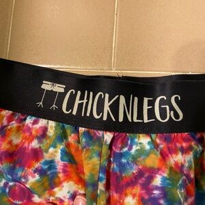 Chicken leg tye dye shorts with black liner and pocket size M